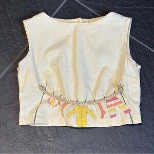 Vintage Rare Handpainted Cropped Top Size Small